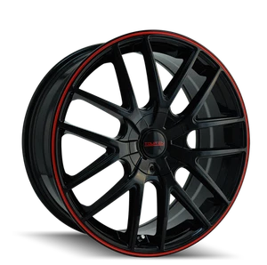 18x8 Touren TR60 Black/Red RING Wheel 5x110/5x115 (40mm) - Picture 1 of 5