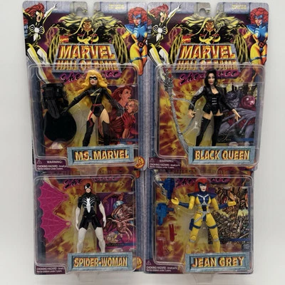 Lote de 4 figuras de acción She-Force del Salón de la Fama de Marvel nuevas/selladas 1996 Toy Biz Foto 1 de 4