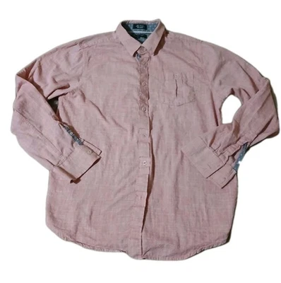 88 Platinum Men’s Large Pink Button-Up Long Sleeve Shirt Dress Casual Top - Image 1 of 4