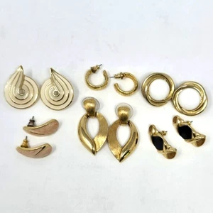VINTAGE TRIFARI KONVOLUT 6 OHRSTECKER GOLDFARBEN MODESCHMUCK DAMEN 80er - Bild 1 von 16