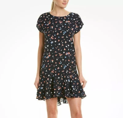 Nuevo Mini VESTIDO JOIE Grande Coreen Azul Floral Volantes Dobladillo Femenino Coqueta Fiesta Foto 1 de 4