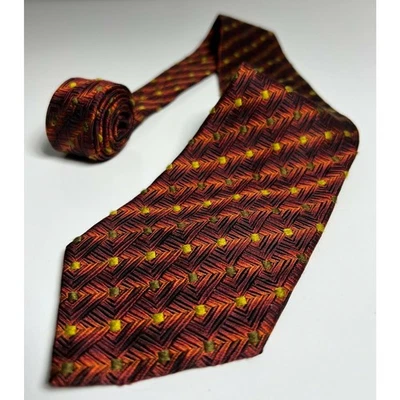 Ermenegildo Zegna Made in Italy Mens Vtg Necktie Brown Gold 100% Silk Luxury Tie - Image 1 of 4