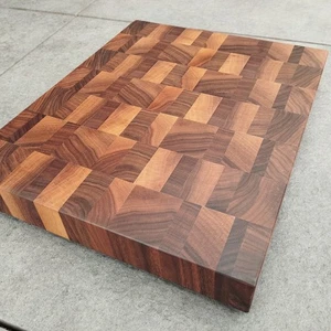 Stirnholz Schneidebrett Nussbaum Holz Hirnholz Servierbrett 31,5x40x4,6 cm - Bild 1 von 7