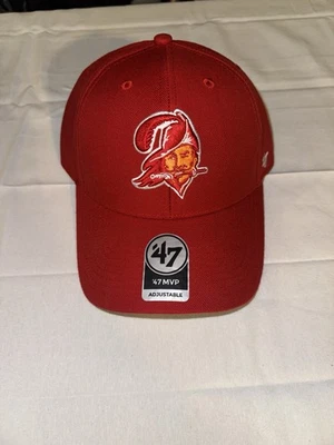 Tampa Bay Buccaneers ‘47 Brand MVP Hat - Brand New - Historical Logo - Red - Image 1 of 4
