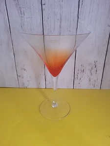 Crate And Barrel Krosno Rhapsody Red Orange Ombere Martini Glass 8" - Bild 1 von 5