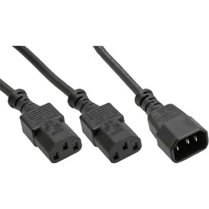 10 x câbles d'alimentation en Y en ligne, appareils frigorifiques, 1 x IEC-C14 vers 2 x IEC-C13, 5 m - Photo 1/1