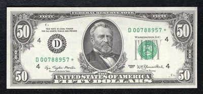 FR. 2119-D* 1977 $50 *STAR* FRN FEDERAL RESERVE NOTE CLEVELAND, OH UNCIRCULATED - Image 1 of 2