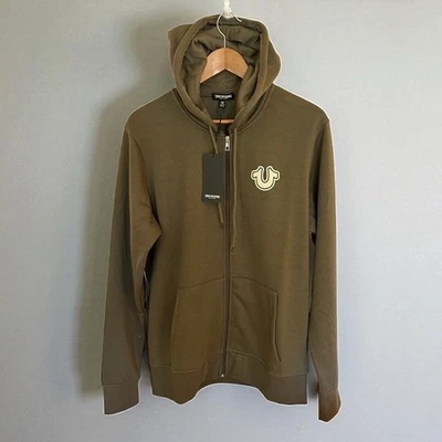 Sudadera con Capucha Para Hombre True Religion XL Cremallera Completa Verde Oliva Buda Gráfico Moda Nueva con Etiquetas Foto 1 de 4