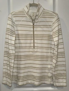 Tommy Bahama maglione donna tutti i giorni 1/4 zip giacca camicia taglia M - Foto 1 di 3