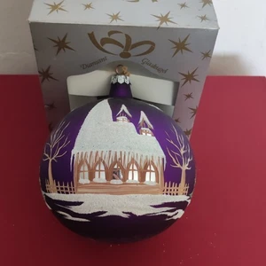 Mundgeblasene Weihnachtskugel handbemalt. Reine Handarbeit Diamant Glaskugel. - Bild 1 von 4