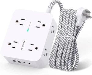 Surge Protector Power Strip - HANYCONY 8 Outlets 4 USB (2 USB C) Charging Ports - Picture 1 of 6