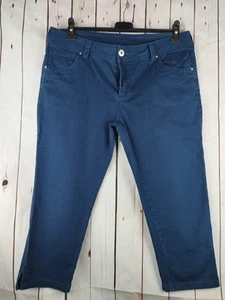 KANGOL Womens Size 16 navy blue 3/4 leg Cotton Chino/Trousers/Jeans, pockets VGC - Picture 1 of 16