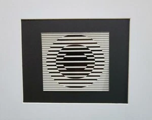 Victor Vasarely "Cappella I" Passepartout s/w Lithographie 1971 - Bild 1 von 3