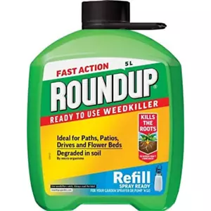 Roundup Fast Action 5L Total Weedkiller Refill Ready To Use Pump N Go Lawn Patio - Picture 1 of 3