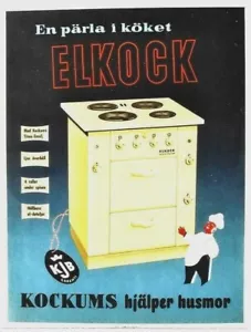 Original vintage poster ELKOCK ELECTRIC COOKING CHEF 1952 - Picture 1 of 1