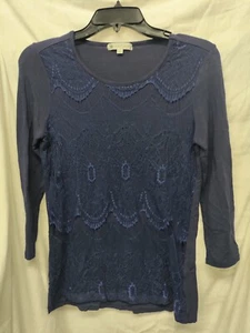 Women's Blouse, Long Sleeve, Brand De Collection, Size Small, Blue - Picture 1 of 6