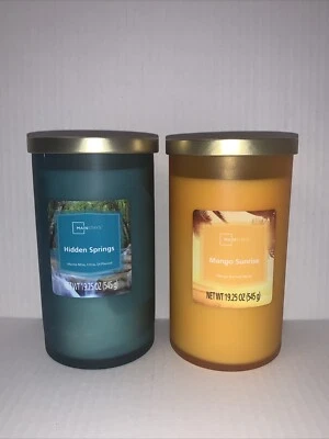 (2) Новый Mainstays 19,25 унций свечи: манго восход солнца и скрытые источники Бесплатная доставка по США - Изображение 1 из 4