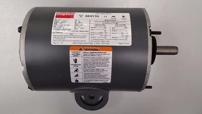 DAYTON 6K411G AIR CIRCULATOR MOTOR 1/2 HP Split Phase 1725 RPM 115/230V Yoke 1PH - Image 1 of 4