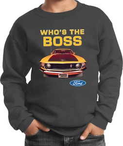 Kids Ford Mustang Sweatshirt Whos the Boss - Picture 1 of 17