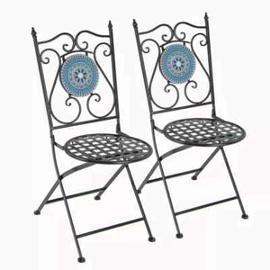 Balkonmöbel Gartentisch Klappstühlen Gartenstuhl Balkonset Bistroset Mosaik - Bild 1 von 16
