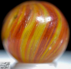 Handmade Orange Onionskin Marble 3/4 in, Near Mint+ Germany, 1860-1920, S1140 - Picture 1 of 6