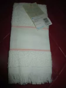 ASCIUGAMANO PUNTA DITO BIANCO/PESCA 14 pezzi nuovo con etichette bianco Charles Craft inserto - Foto 1 di 2