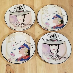 Set of 4 Rosanna Appetizer Dessert Plates Paris Decor Made In Italy- Swanky Barn - Picture 1 of 12