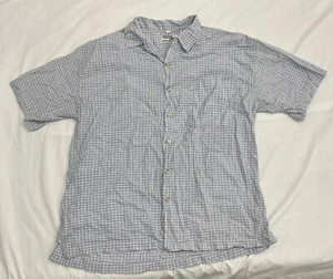 Point Zero Men's Shirt Large Plaid White Blue Button Up Light - Picture 1 of 6