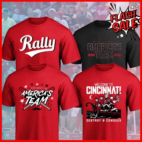 SALE 30%!!! Cincinnati Reds 2023 America's Team, Cincinnati Rads Rally T Shirt Cover