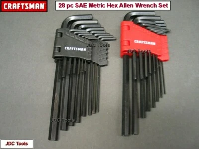 CRAFTSMAN HAND TOOLS 28pc SAE & METRIC MM Allen / Hex Key wrench set !! - Image 1 of 4