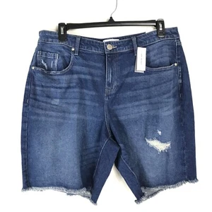NUEVO Bermudas cortas Lane Bryant Signature Fit Boyfriend para mujer talla 14 desgastadas - Imagen 1 de 12