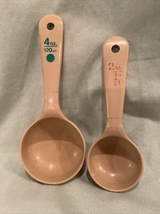 Carlisle 2oz & 4oz Measure Miser Spoons Beige Solid NSF 4360 & 4380 - Picture 1 of 2