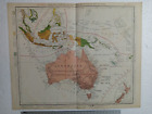 carte géographique ancienne couleur 1871 TH. Joly Carte de l'Océanie Occidentale