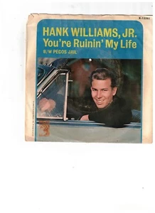 Hank Williams Jr. Country 45 (MGM K13392) Pecos Jail/You're Runnin' My Life VG+ - Picture 1 of 4