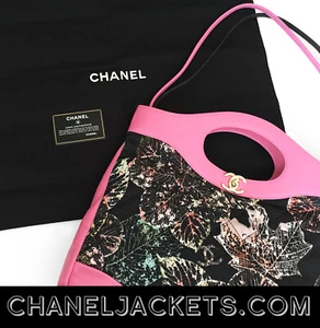 Bolso de mano de compras Chanel 2018 modelo 31 con estampado de hoja rosa * prístino - Imagen 1 de 14