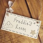 Personalised Name Plaque Door Nursery Bedroom Sign Gift Boys Sleepy Cloud Room