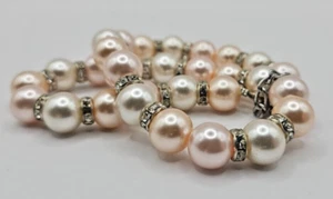 Collar de perlas sintéticas vintage de Japón ojo de gancho de cristal caro precioso - Imagen 1 de 11