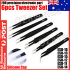 6 Pcs ESD Anti-Static Tweezer Set Tweezers Maintenance Tool Stainless Steel AU