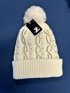 Strickplüsch und warme Wollmütze Damen Wollball Strickmütze mit Funkeln - Bild 1 von 11