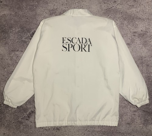 Giacca a vento Coach Escada Sport vintage uomo bianca grande logo taglia L