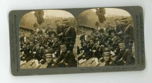 1904 Mittagessen Japanische Armee auf dem Weg zur Front Karte Stereoview Stereoskop Foto - Bild 1 von 2