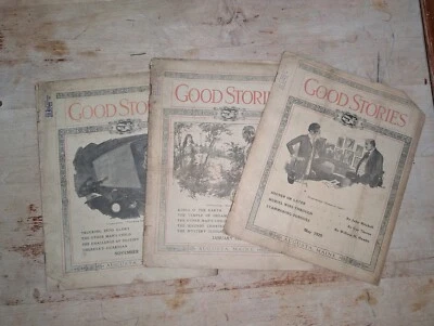 good stories paper magazine lot of 3 craft grade 1921 1922 1925 Junk Journal  - Image 1 of 4