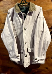 Woodlake Chore Coat Flannel Lined Mens L Barn Jacket Quilted Tan Corduroy Collar - Afbeelding 1 van 15