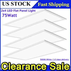 2X4 LED Flat Panel Light,75Watt,0-10V Dimmable,7800 Lumens,5000K Daylight,4 Pack - Picture 1 of 12
