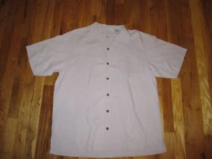 Men's Tommy Bahama Light Lavender Purple 100% Silk Short Sleeve Shirt Size L - Picture 1 of 7