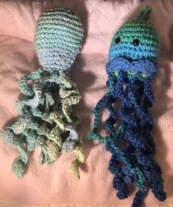 Octopus And Squid Adorable Handmade~ Crochet - Picture 1 of 4
