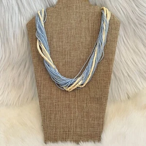 Vintage Southwestern Blau Perlen Halskette Boho Küste Cowgirl Maritim 15625 - Bild 1 von 7