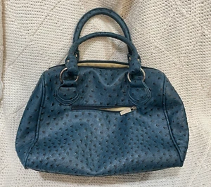 Imoshion Handbag Purse Bag Turquoise Teal Blue Faux Ostrich Leather NWOT - Picture 1 of 10