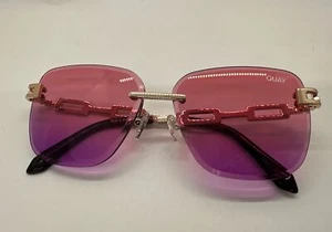 New QUAY AUSTRALIA X SAWEETIE Limited Sunglasses Gold/Coral Pink With Case - Picture 1 of 10