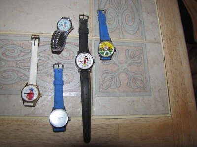VTG.LOT OF 5 kids mechanical character wristwatches original 1970's - Image 1 of 4